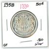 Image 1 : 1958 canadian silver half-dollar (GF-.80 silver)