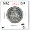 Image 1 : 1960 canadian silver half-dollar (KW-.80AG)