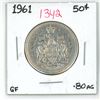 Image 1 : 1961 canadian silver half-dollar(GF-.80AG)