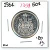 Image 1 : 1964 canadian silver half-dollar (KW-.80AG)