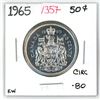 Image 1 : 1965 canadian silver half-dollar (KW-.80AG) Circ.