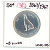 Image 1 : 1867-1967 canadian silver half-dollar