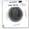 Image 1 : 1968 canadian 50 cent coin (MS-64)