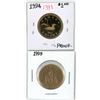 Image 1 : Lot of 2 (1994 and 1995) canadian loonies