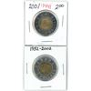 Lot of 2 ( 2001 and 1952-2002) canadian toonies