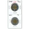 Lot of 2 ( 2007 and 2008) canadia ntoonies