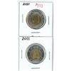 Lot of 2 ( 2010-2011) canadian toonies