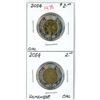 Image 1 : Lot of 2 ( 2014 remember souviner circ.) canadian toonies