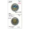 Image 1 : Lot of 2 ( 2017) northern lights UNC. Canadian toonies (colored-non-colored)