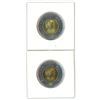 Image 2 : Lot of 2 ( 2017) northern lights UNC. Canadian toonies (colored-non-colored)