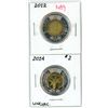 Image 1 : Lot of 2 (2012 HMS shannon and 2014 remember souvenir UNC) canadian toonies