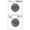 Lot of 2 (1945-2020 vicotry (colored) canadian toonies