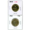 Lot of 2 ( 2013 and 2014 circ.) canadian loonies