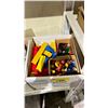Image 2 : BOX OF ASSORTED TOYS INCLUDING; FISHER PRICE FIGURES, LEGO BLOCKS & MORE