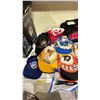 Image 2 : CRATE OF ASSORTED SPORTS COLLECTIBLES INCLUDING; AUTOGRAPHED FOOTBALL, VINTAGE HATS, MONTREAL
