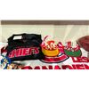 Image 3 : CRATE OF ASSORTED SPORTS COLLECTIBLES INCLUDING; AUTOGRAPHED FOOTBALL, VINTAGE HATS, MONTREAL
