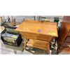 Image 1 : OAK END TABLE WITH STORAGE COMPARTMENT 29" X 18" X 24"