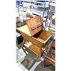 Image 2 : OAK END TABLE WITH STORAGE COMPARTMENT 29" X 18" X 24"