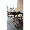 Image 2 : PORTABLE METAL WORKBENCH WITH ATTACHED VISE 101" X 33" X 42"
