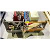 Image 1 : 2 TOOLBOXES WITH ASSORTED TOOL CONTENTS INCLUDING; HAND SAW, AXE, HAMMER & MORE