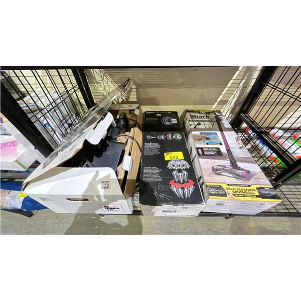 SHELF LOT SHARK, DYSON AND SAMSUNG VACUUMS *MAY BE MISSING PIECES/ UNKNOWN WORKING CONDITIONS*