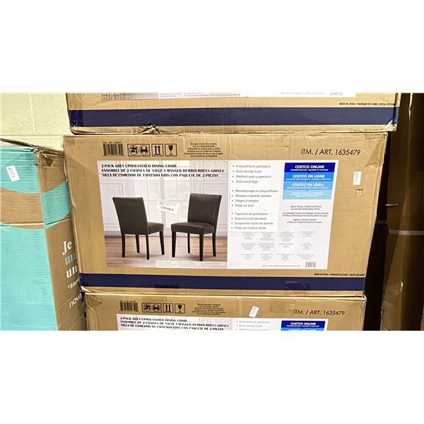 2- PACK GREY UPHOLSTERED DINING CHAIR *MAY BE MISSING PIECES*