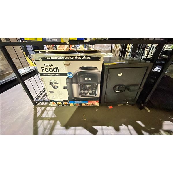 NINJA FOODI PRESSURE COOKER AND SANCTUARY SAFE *UNKNOWN WORKING CONDITION/ MAY BE MISSING PIECES*