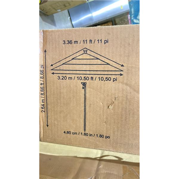 PROSHADE 11' MARKET UMBRELLA WITH LED LIGHTS (UNKNOWN CONDITION, MAY BE MISSING PIECES)