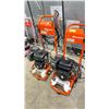 Image 1 : 2 HUSQVARNA PRESSURE WASHERS (1 HAS NO WHEELS & OIL LEAK, UNKNOWN WORKING CONDITION, MAY BE MISSING