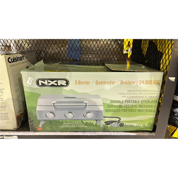 NXR 3 BURNER TABLE TOP PROPANE GAS GRILL
