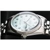 Image 9 : Rolex Mens Stainless Steel Blue Diamond Fluted Bezel 36MM Datejust Wristwatch