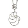 Image 7 : 14k White Gold 2.06 ctw GIA Large Diamond Open Swirl Dangle Pendant w/ Dual Chai