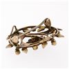 Image 5 : Antique Victorian 14K Yellow Gold Prong & Bezel Seed Pearl Open Round Brooch Pin