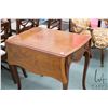 Image 2 : Mid 20th century, cherry wood single drawer, drop leaf occasional table 29" H X 22" W plus two 10" d