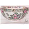 Image 8 : Antique hand painted Chinese Famille Rose center bowl with bird, butterfly flower motif, on rimmed b