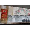 Image 2 : Fire wax stamped ink on paper long scroll, 20th century, painted image 70" flanked by script, and a 
