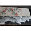 Image 3 : Fire wax stamped ink on paper long scroll, 20th century, painted image 70" flanked by script, and a 