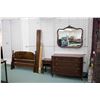 Image 1 : Antique mahogany, Regency style three drawer dresser 35" H X 46" W X 21" D and matching single drawe