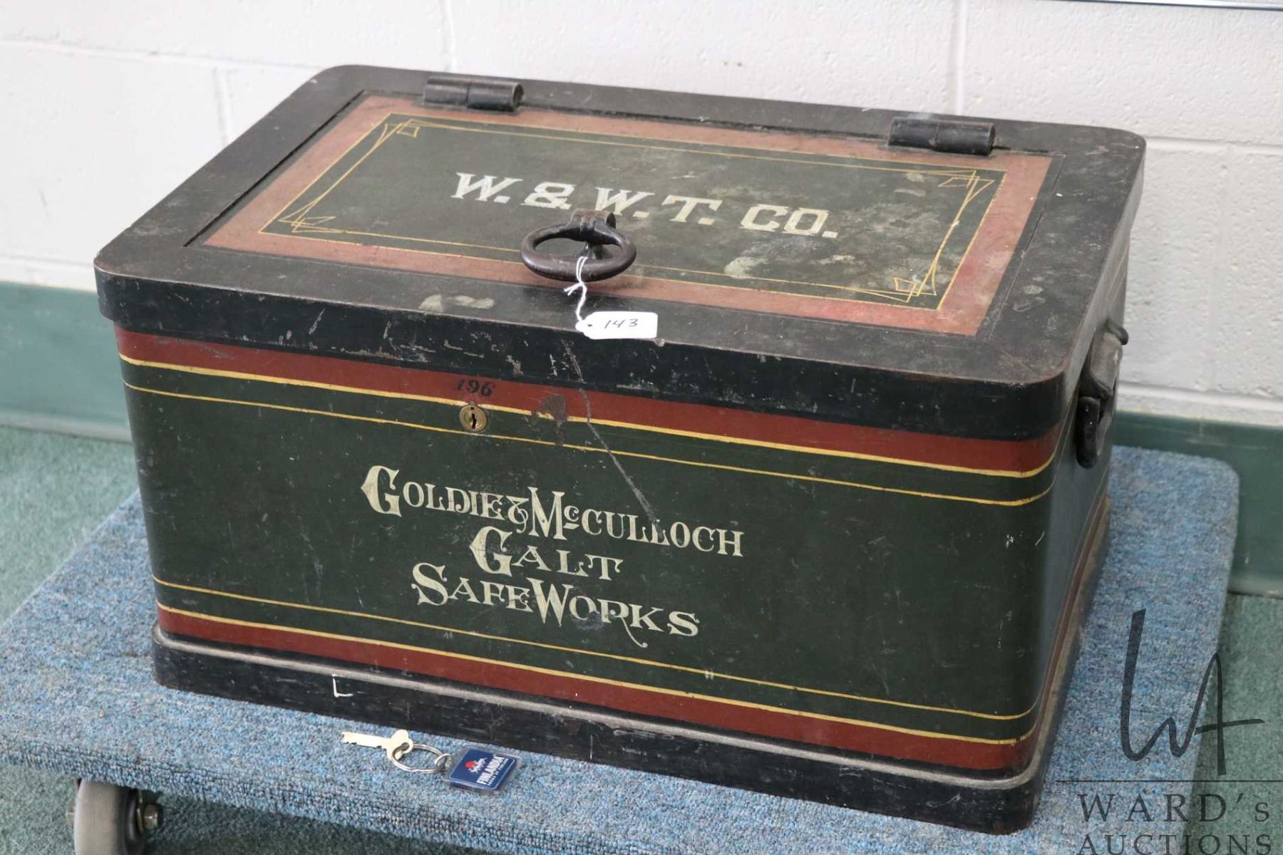 Ww2 Strong Box Antique metal strong box with hinged lid and heavy handles. Handpainted ...