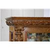 Image 2 : Antique quarter cut oak, heavily carved china cabinet to match lot 248 and 249. Mirrored backboard, 