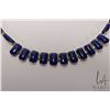 Image 2 : Silver and lapis gemstone necklace with matching bracelet maked Mex 950, not tested