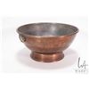 Image 2 : Antique hand hammer copper bowl with applied ring base 10 1/2" in diameter
