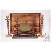 Image 1 : Double handled treenware serving tray plus artisan crafted table gong and candlestick, made by turni