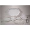 Image 1 : Selection of Rosenthal "Classic Rose" serving pieces including 19" and 13" platters, sauce bowl with