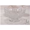Image 2 : Vintage silverplate coral and shell motif sweet meat server, quality crystal powl and a punch bowl w