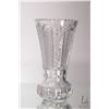 Image 2 : Two antique pieces of brillilant hand cut crystal including 8" high vase and a 7" diameter bowl, no 