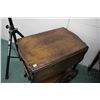 Image 2 : Mid 20th century matched grain walnut, drop leaf tea trolly with removable tray 29" H X 19" W plus t