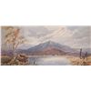 Image 2 : Unframed original watercolor on paper of a lake and mountain scene, initialled and possibly signed b