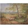 Image 2 : Framed watercolour painting of sheeps changing pastures, signed by artist E. Holmes, 11" X 14". Note