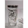 Image 2 : Three pieces of silver overlay glass including double handled dish, 12" diameter center bowl and a 1